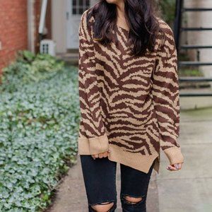 *NEW* Tan Animal Print Sweater